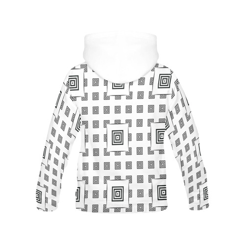 Solid Squares Frame Mosaic Black & White All Over Print Hoodie for Men (USA Size) (Model H13)