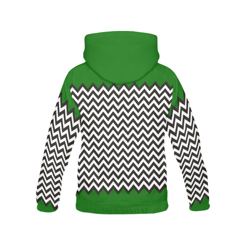 HIPSTER zigzag chevron pattern black & white All Over Print Hoodie for Men (USA Size) (Model H13)