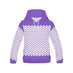 HIPSTER zigzag chevron pattern white All Over Print Hoodie for Women (USA Size) (Model H13)