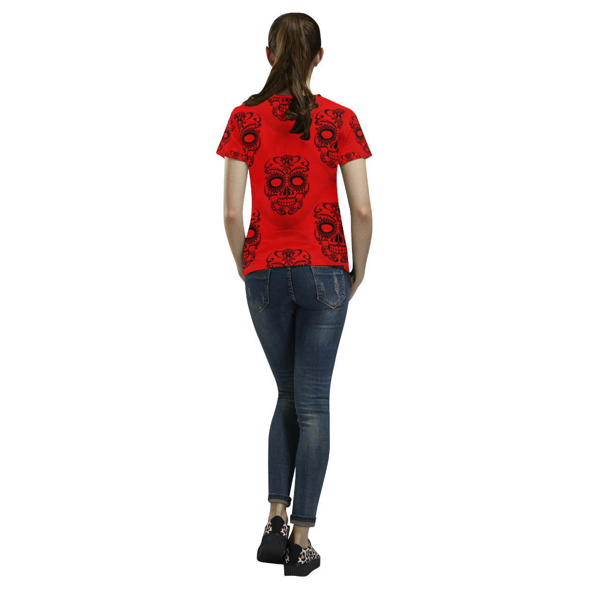 Skull20170356_by_JAMColors All Over Print T-Shirt for Women (USA Size) (Model T40)