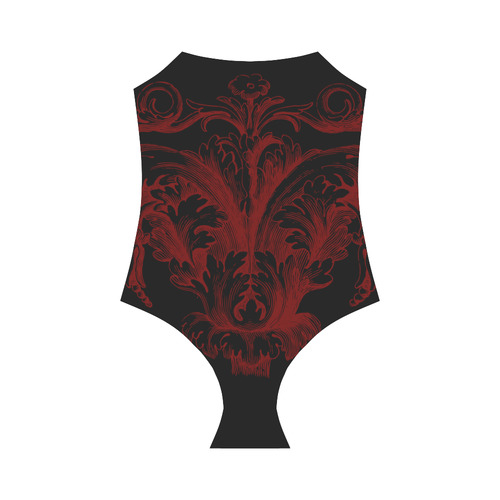 Red Damask Goth Print Strap Swimsuit ( Model S05)