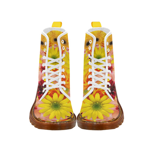 Orange flowers_ Gloria Sanchez1 Martin Boots For Women Model 1203H