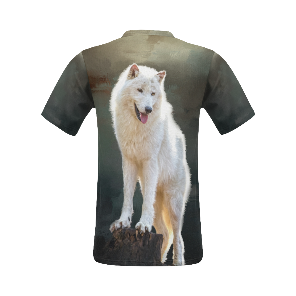 A wonderful painted arctic wolf All Over Print T-Shirt for Men (USA Size) (Model T40)