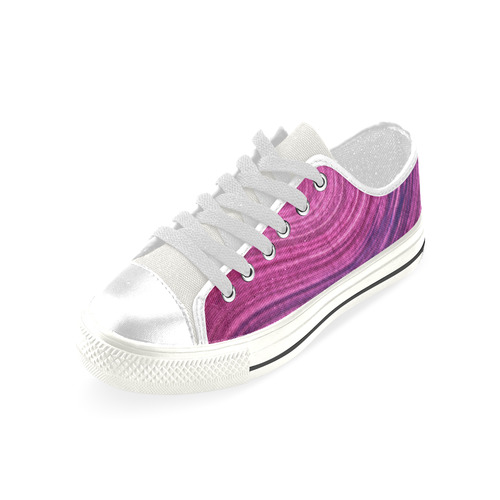 Summer shoes : Cave purple lines Low Top Canvas Shoes for Kid (Model 018)