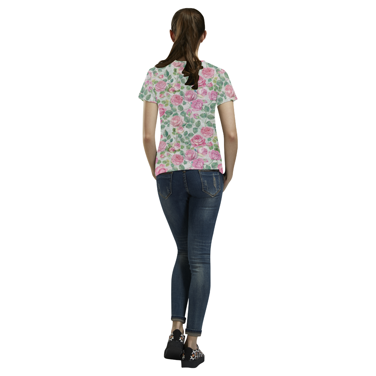 vintage roses, flowers All Over Print T-Shirt for Women (USA Size) (Model T40)