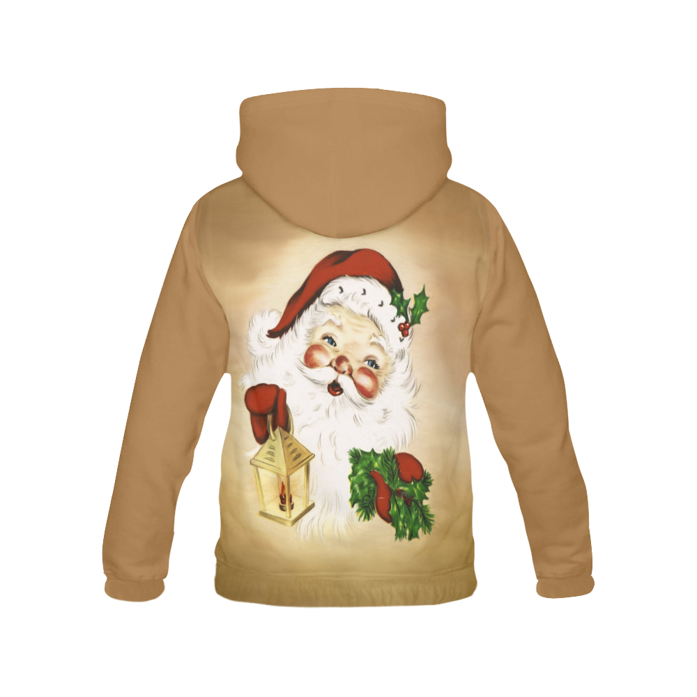 A cute Santa Claus with a mistletoe and a latern All Over Print Hoodie for Men (USA Size) (Model H13)