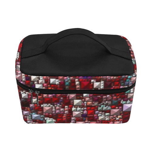 Sparkling and glittering, red by JamColors Cosmetic Bag/Large (Model 1658)