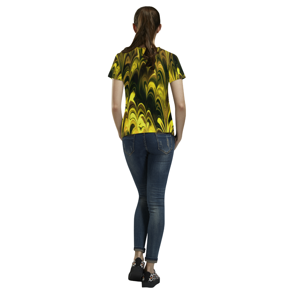 awesome fractal marbled 15 All Over Print T-Shirt for Women (USA Size) (Model T40)