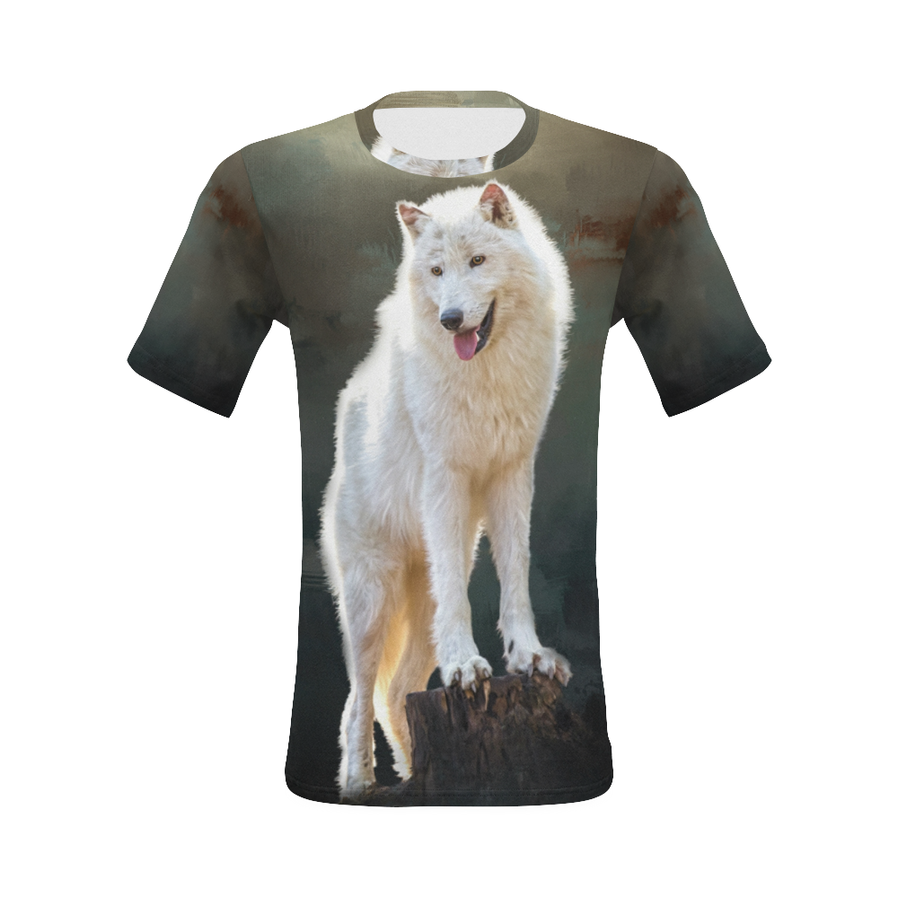 A wonderful painted arctic wolf All Over Print T-Shirt for Men (USA Size) (Model T40)