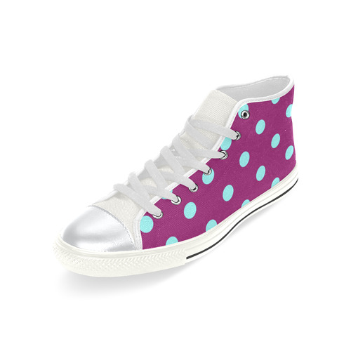 Designers spring shoes with 50s Dots High Top Canvas Shoes for Kid (Model 017)