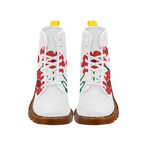 Designers Martin Boots with RED FLOWERS Martin Boots For Men Model 1203H