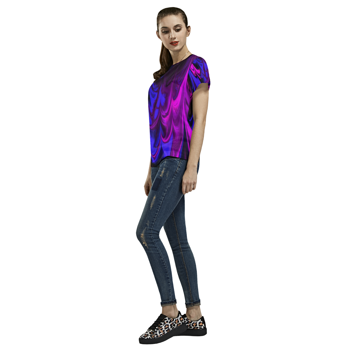 awesome fractal marbled 13 All Over Print T-Shirt for Women (USA Size) (Model T40)