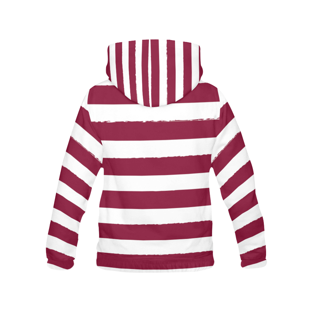 Artistic hoodie : BROWN STRIPES All Over Print Hoodie for Women (USA Size) (Model H13)