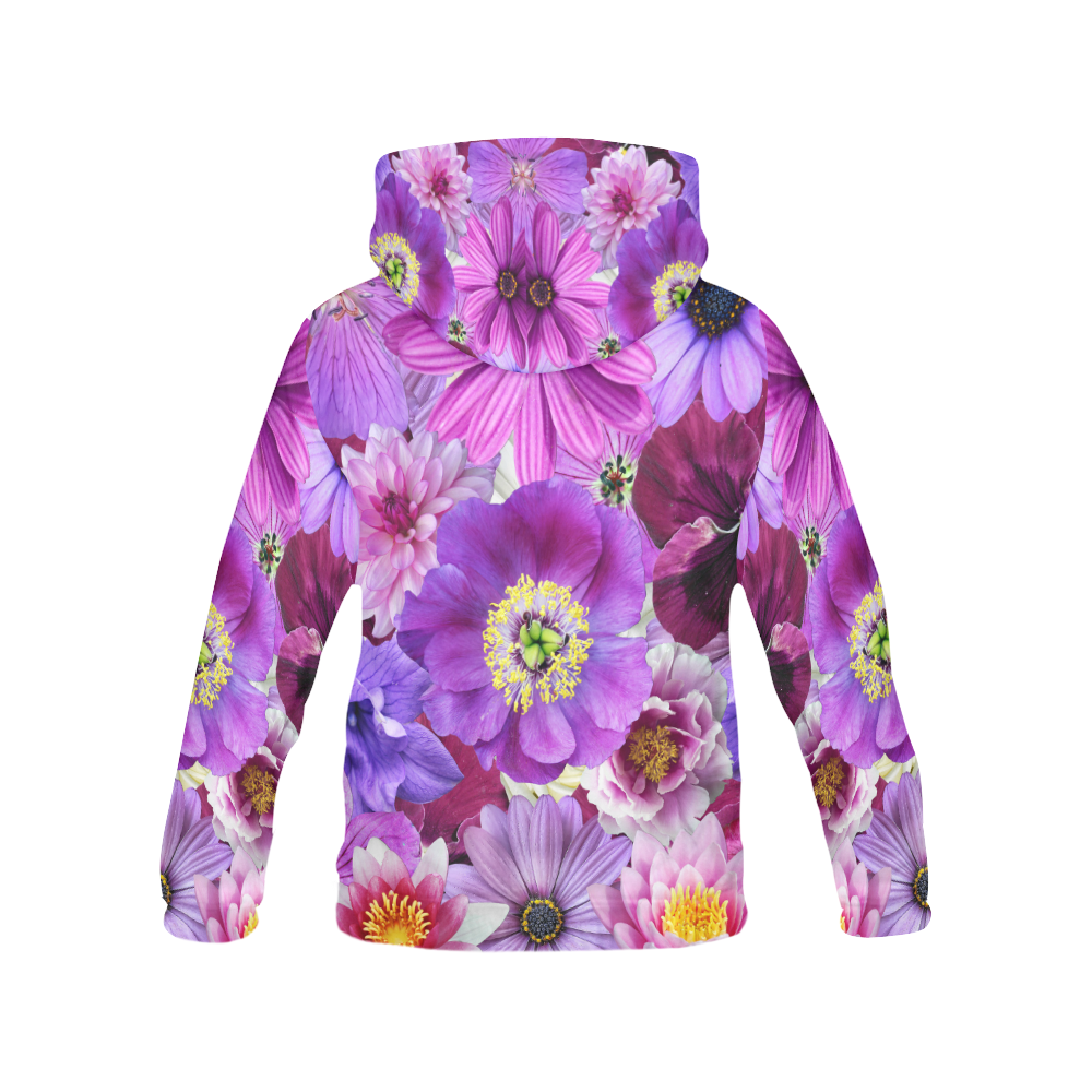 Purple flowers_ Gloria Sanchez1 All Over Print Hoodie for Women (USA Size) (Model H13)