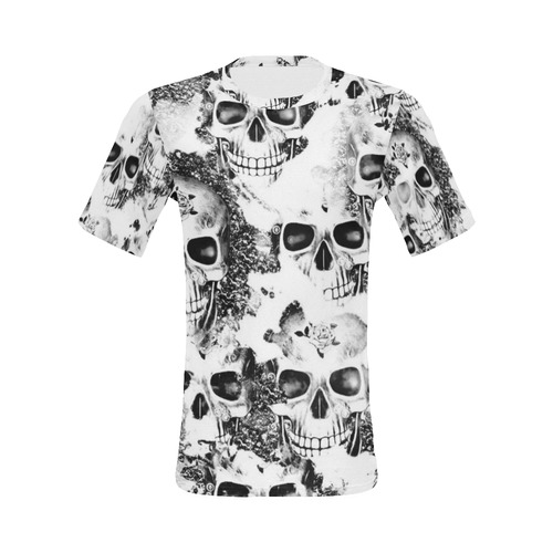 cloudy Skulls B&W by JamColors All Over Print T-Shirt for Men (USA Size) (Model T40)