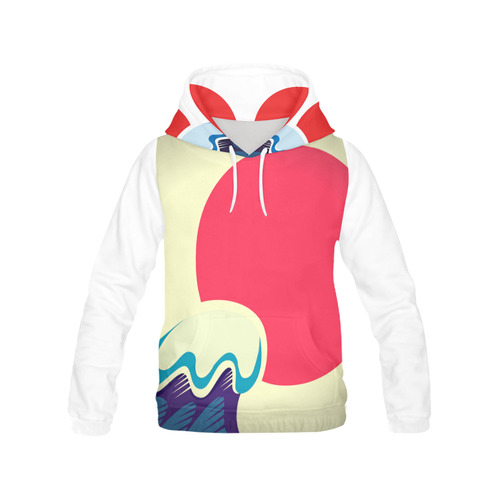 DESIGNERS HOODIE : Japan sun wave // Artistic hoodies All Over Print Hoodie for Women (USA Size) (Model H13)