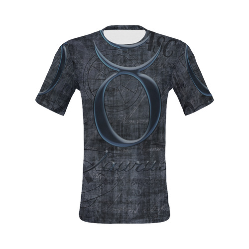 Astrology Zodiac Sign Taurus in Grunge Style All Over Print T-Shirt for Men (USA Size) (Model T40)