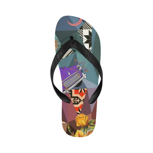 Geometric Collage Flip Flops for Men/Women (Model 040)