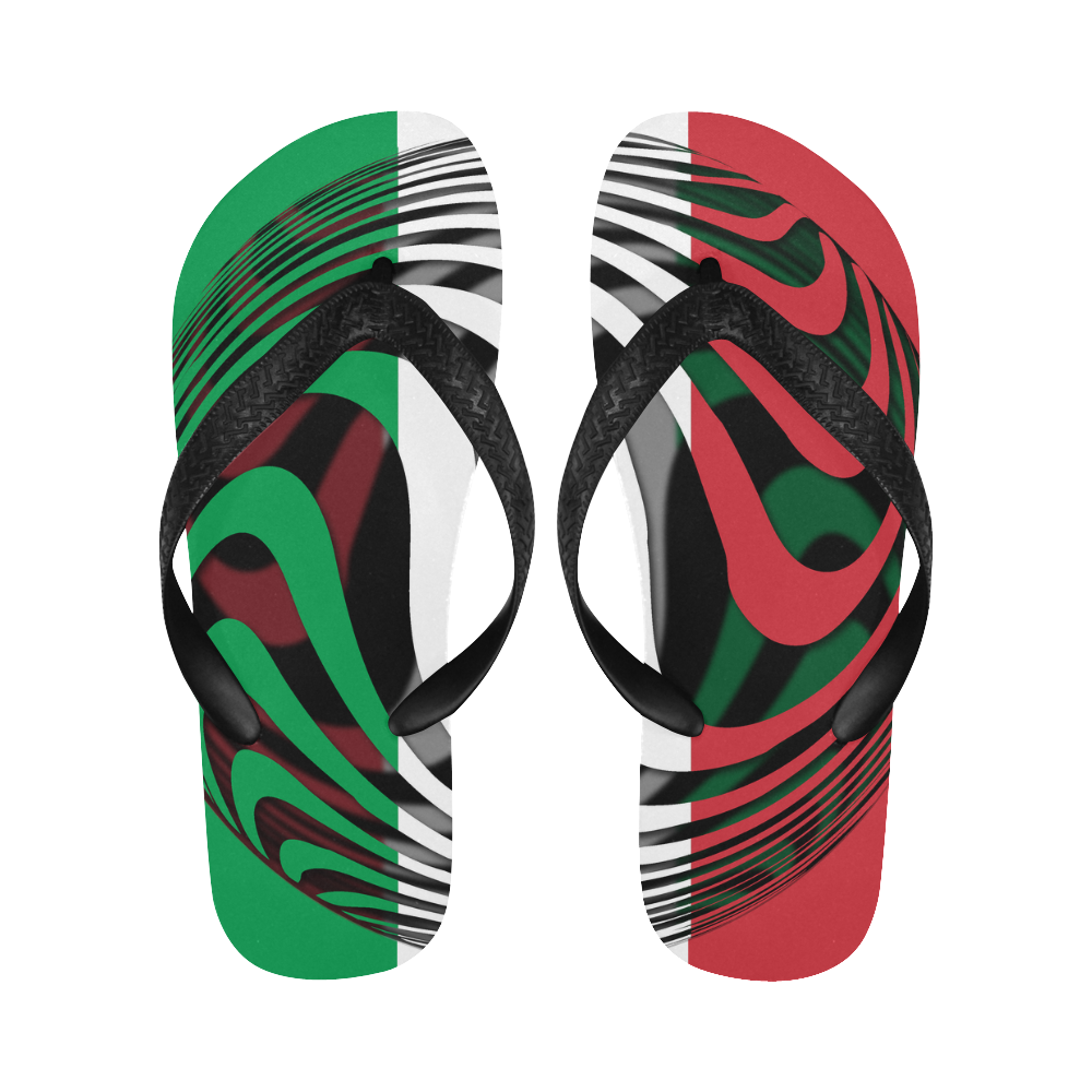 The Flag of Italy Flip Flops for Men/Women (Model 040)