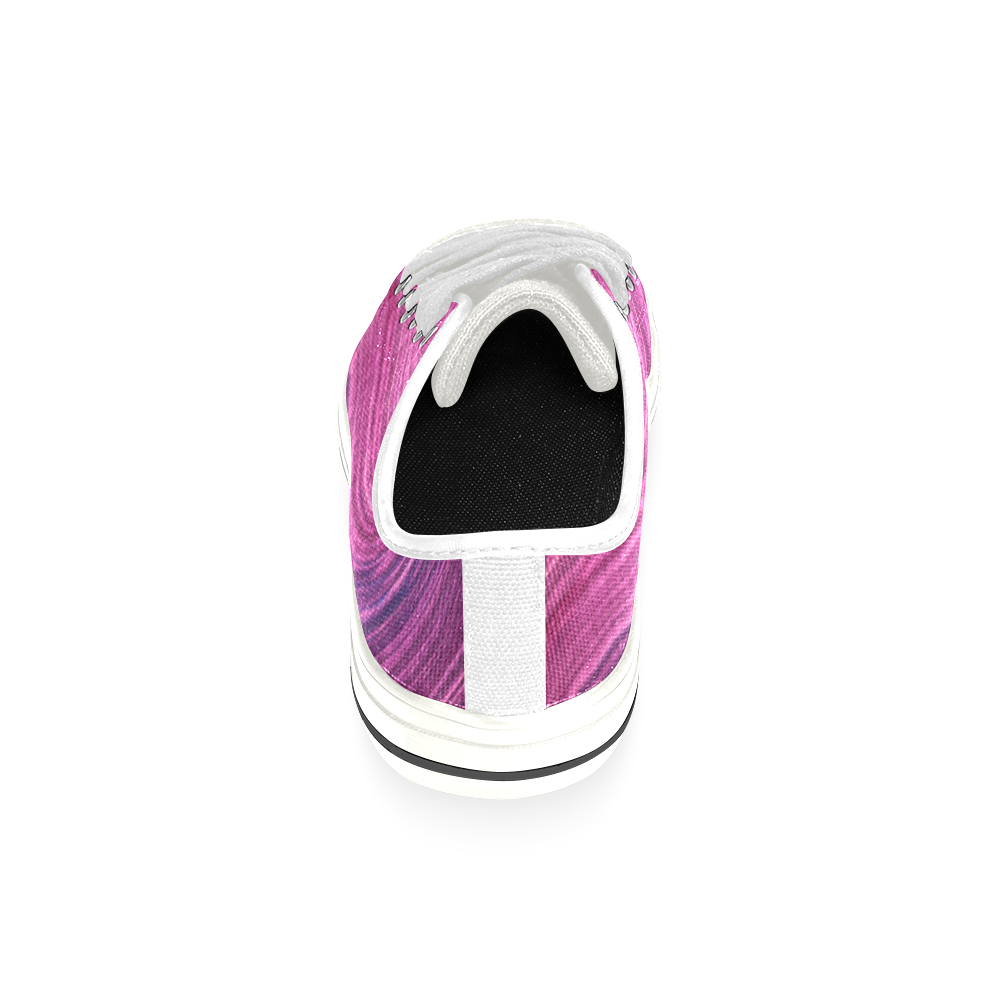 Summer shoes : Cave purple lines Low Top Canvas Shoes for Kid (Model 018)