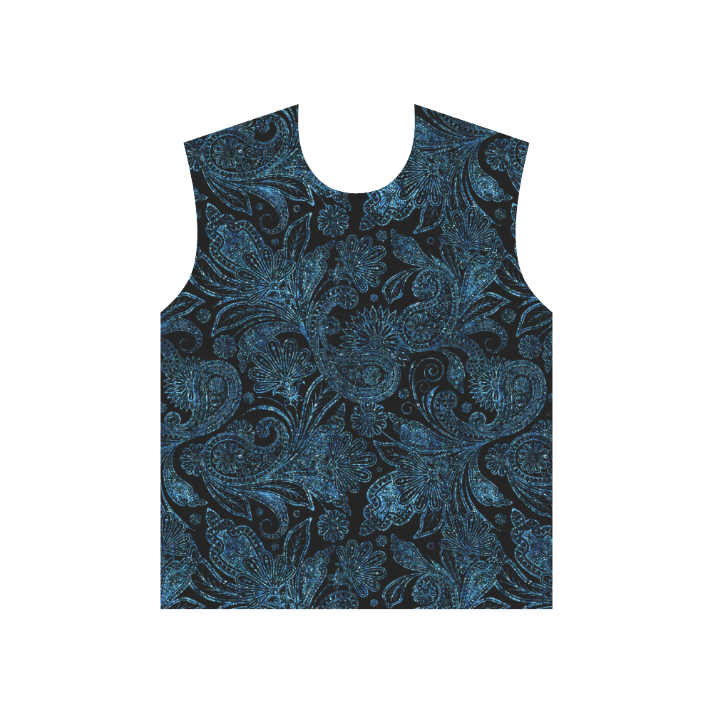 Elegant blue flower glitter look All Over Print T-Shirt for Men (USA Size) (Model T40)