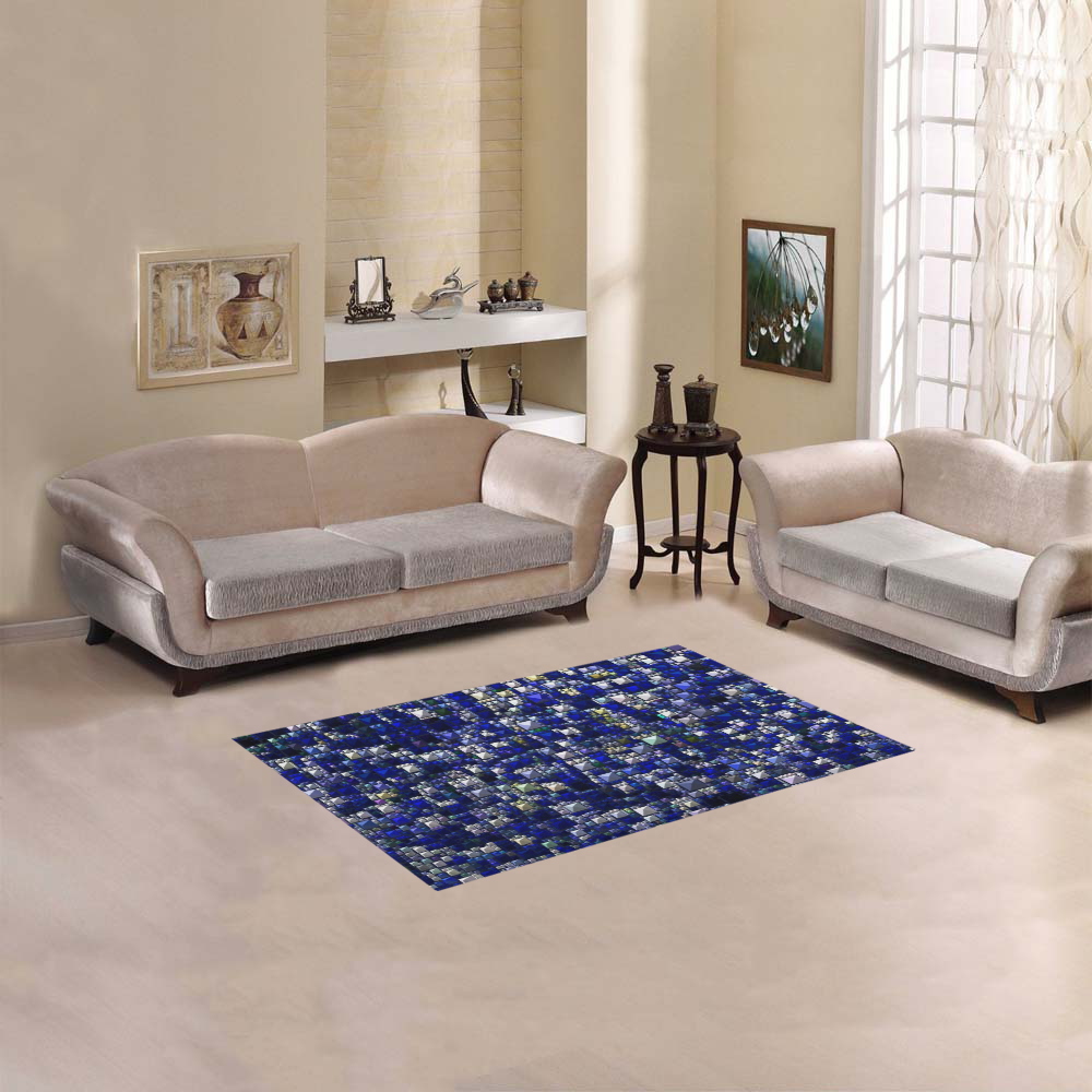 Sparkling and glittering, blue by JamColors Area Rug 2'7"x 1'8‘’