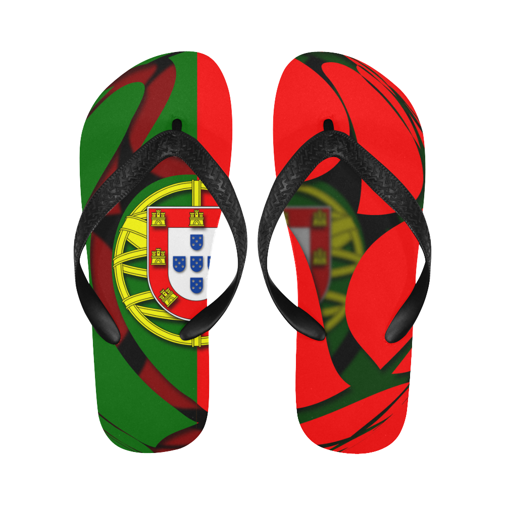 The Flag of Portugal Flip Flops for Men/Women (Model 040)