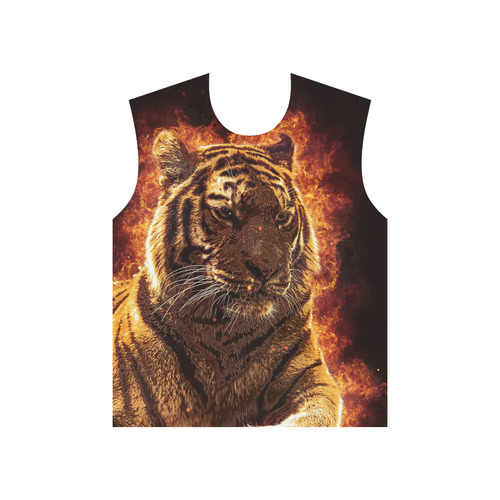 A magnificent tiger is surrounded by flames All Over Print T-Shirt for Men (USA Size) (Model T40)