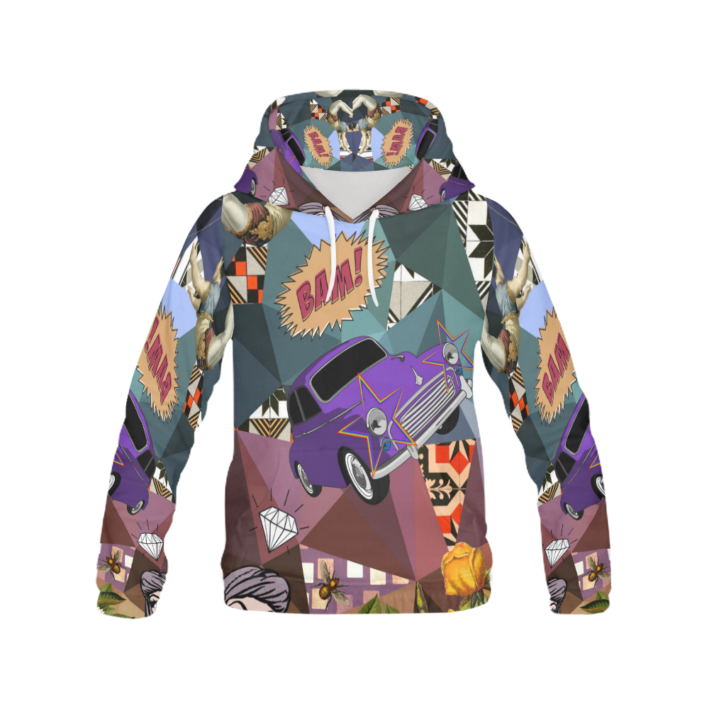 Geometric Collage All Over Print Hoodie for Men (USA Size) (Model H13)