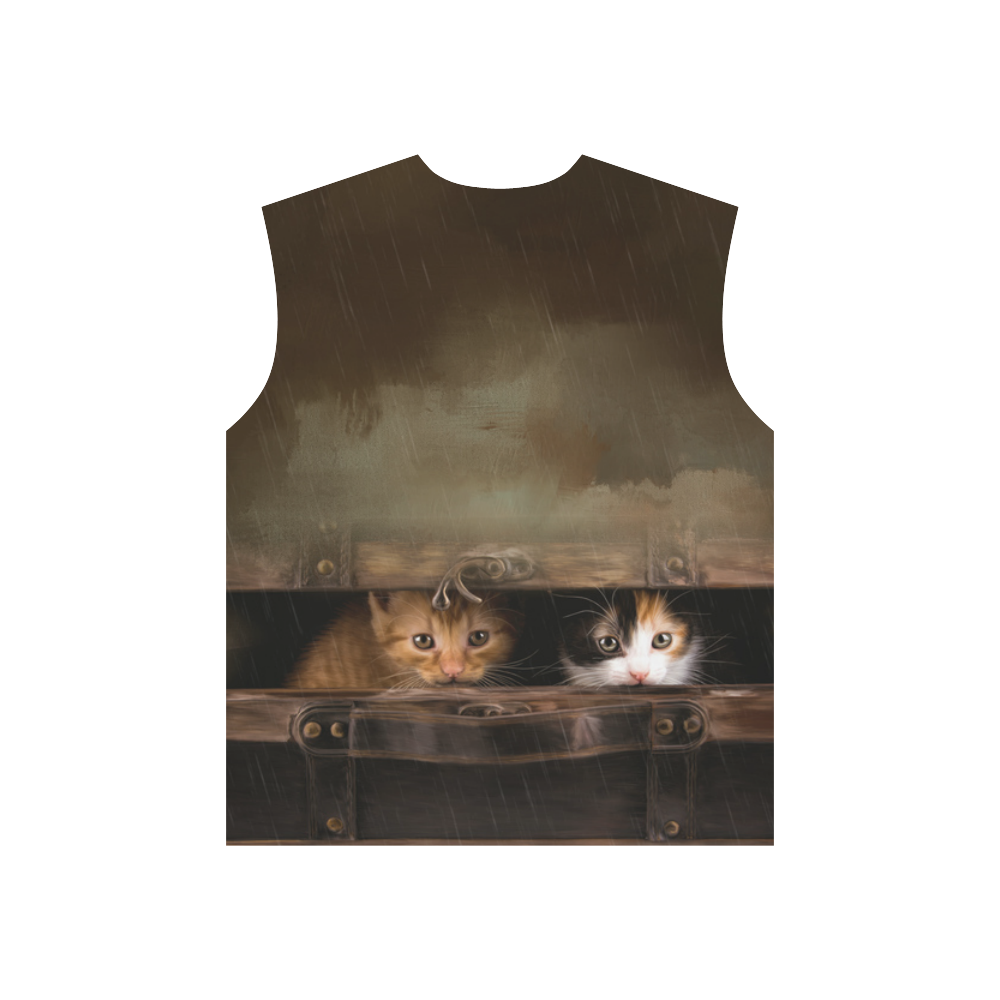 Little cute kitten in an old wooden case All Over Print T-Shirt for Men (USA Size) (Model T40)