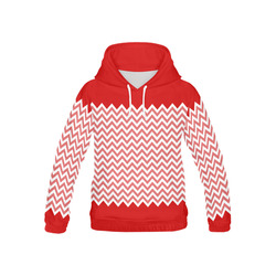 HIPSTER zigzag chevron pattern white All Over Print Hoodie for Kid (USA Size) (Model H13)