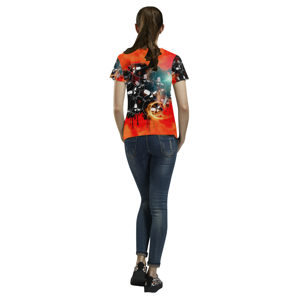 Awesome skulls All Over Print T-Shirt for Women (USA Size) (Model T40)