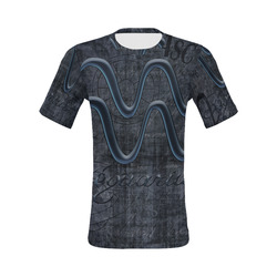 Astrology Zodiac Sign Aquarius in Grunge Style All Over Print T-Shirt for Men (USA Size) (Model T40)