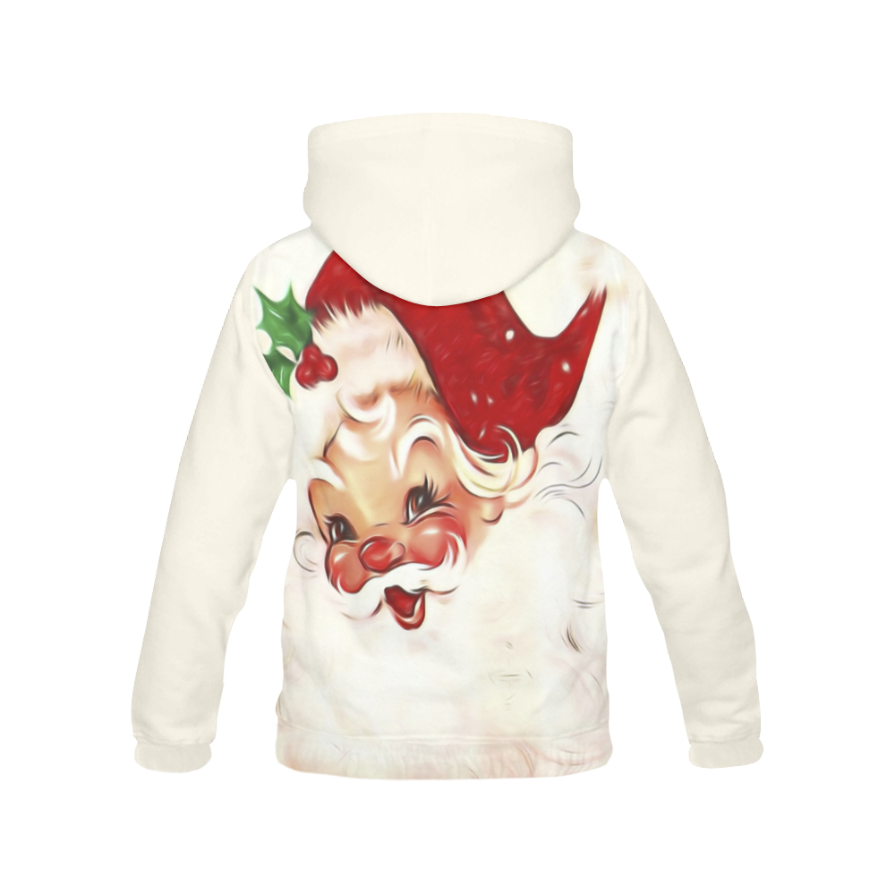 A cute vintage Santa Claus with a mistletoe All Over Print Hoodie for Women (USA Size) (Model H13)