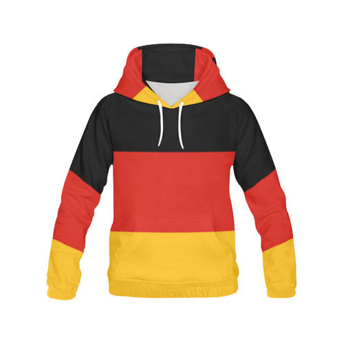 German Flag Colored Stripes All Over Print Hoodie for Women (USA Size) (Model H13)