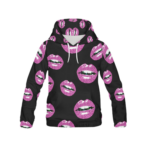 Glittery Kiss All Over Print Hoodie for Women (USA Size) (Model H13)