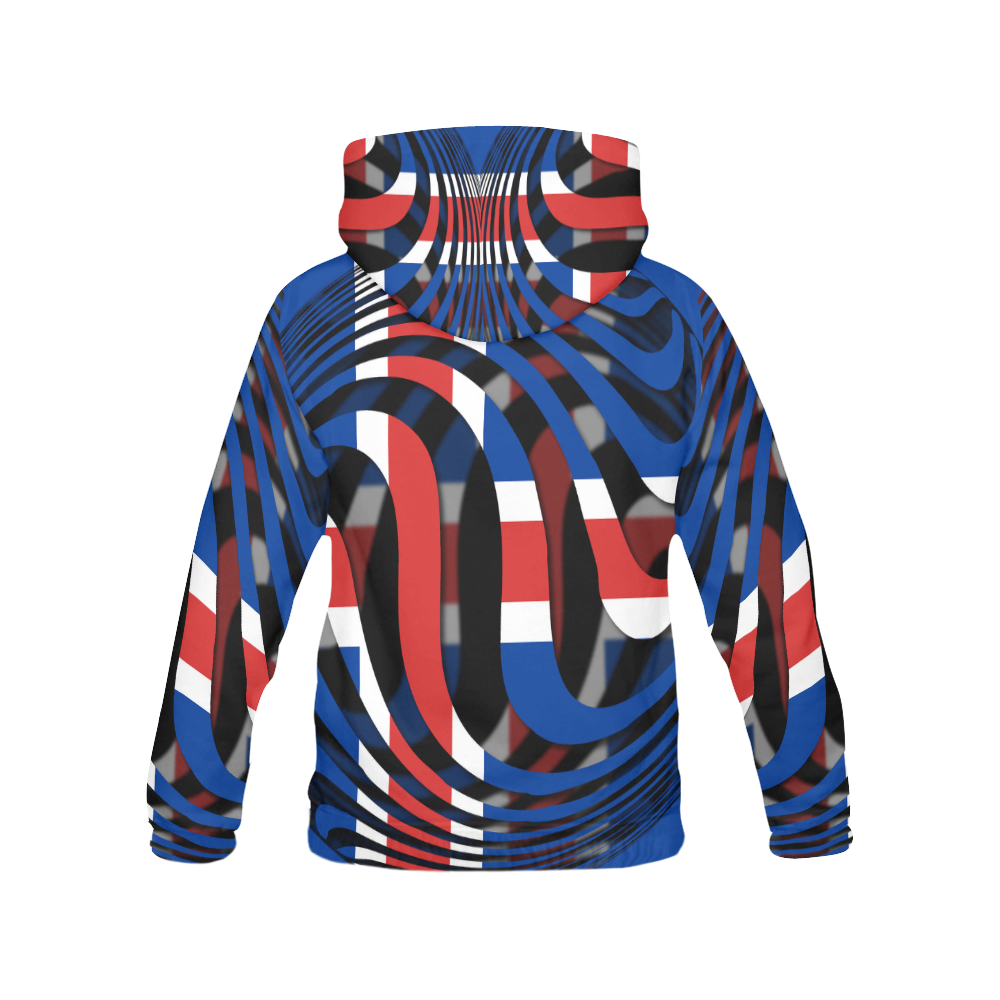 The Flag of Iceland All Over Print Hoodie for Men (USA Size) (Model H13)
