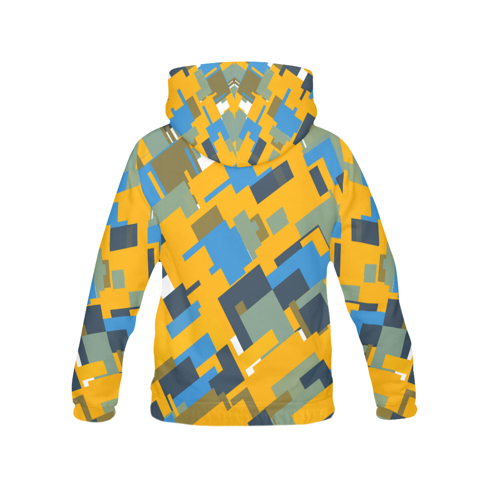 Blue yellow shapes All Over Print Hoodie for Men (USA Size) (Model H13)