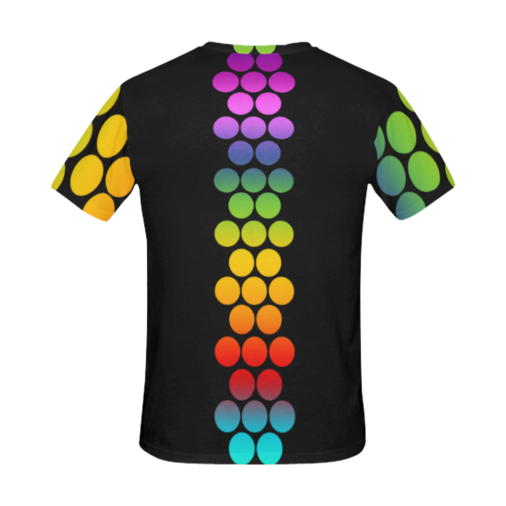 Big Dots Border Gradients Colored All Over Print T-Shirt for Men (USA Size) (Model T40)