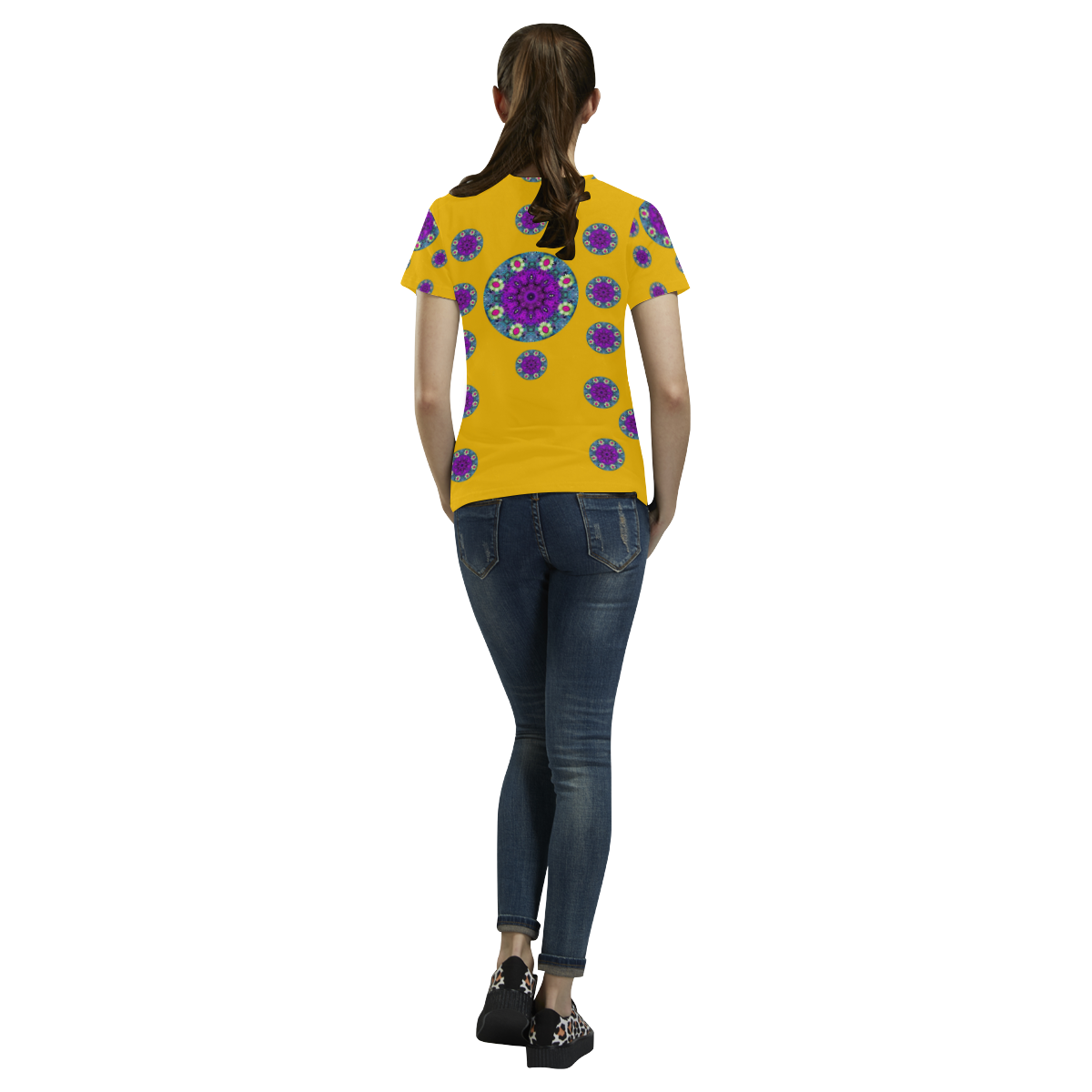Sweet as candy and yellow All Over Print T-Shirt for Women (USA Size) (Model T40)