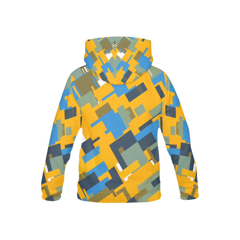 Blue yellow shapes All Over Print Hoodie for Kid (USA Size) (Model H13)