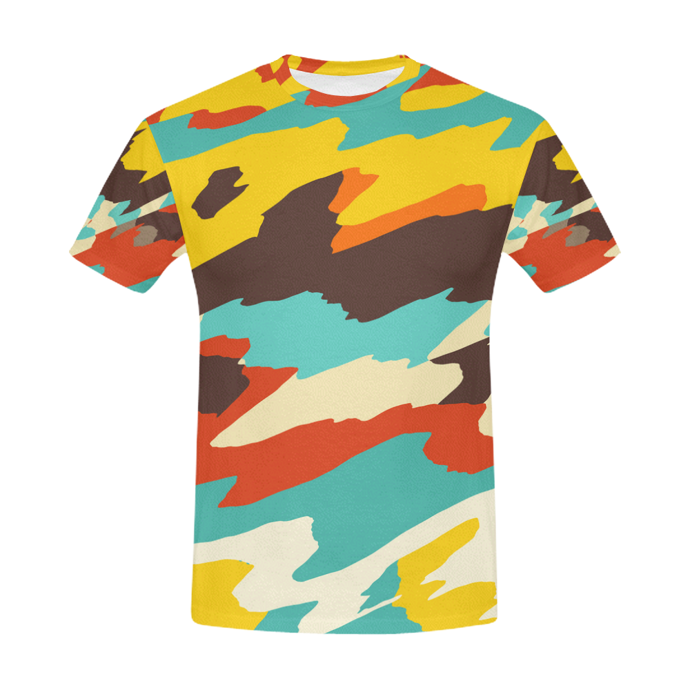 Wavy retro  texture All Over Print T-Shirt for Men (USA Size) (Model T40)
