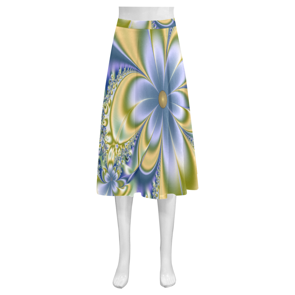 Silky Flowers Mnemosyne Women's Crepe Skirt (Model D16)