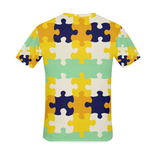 Puzzle pieces All Over Print T-Shirt for Men (USA Size) (Model T40)
