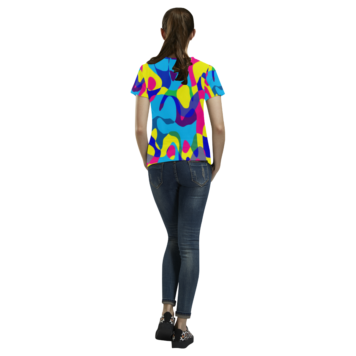 Colorful chaos All Over Print T-Shirt for Women (USA Size) (Model T40)