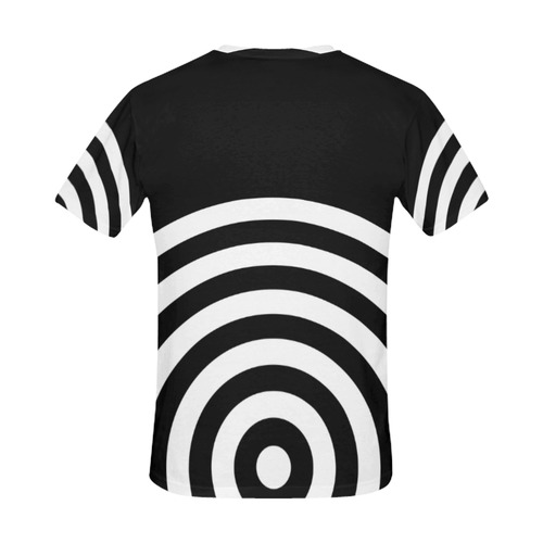 Modern Black Background Target Rings Cut All Over Print T-Shirt for Men (USA Size) (Model T40)