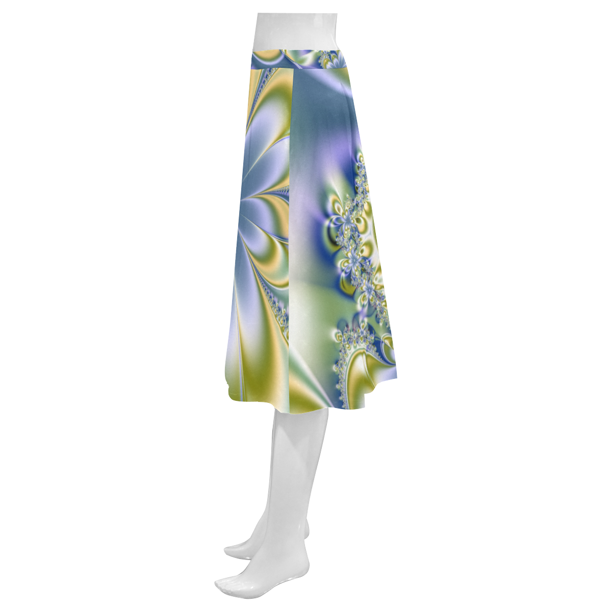 Silky Flowers Mnemosyne Women's Crepe Skirt (Model D16)