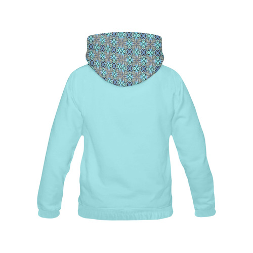 Island Paradise Blue X Geometric All Over Print Hoodie for Women (USA Size) (Model H13)