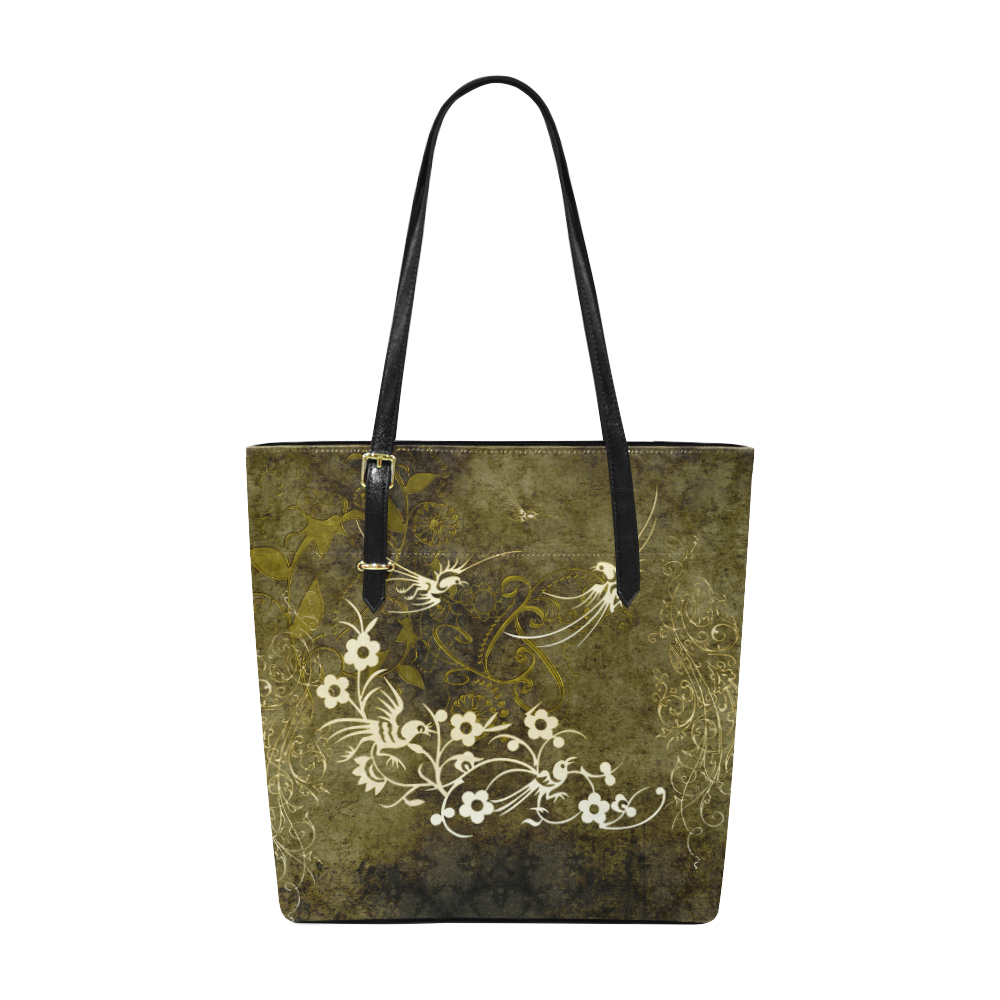 Fantasy birds with leaves Euramerican Tote Bag/Small (Model 1655)