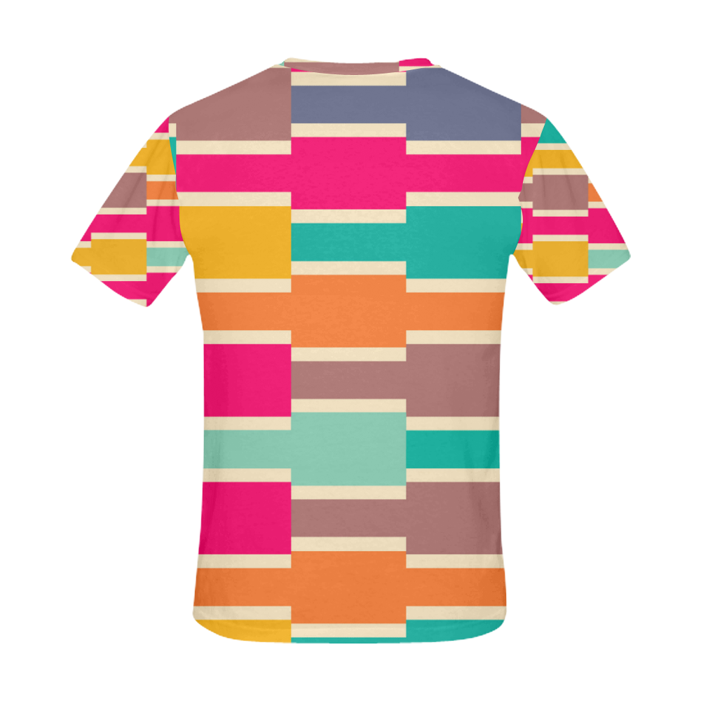 Connected colorful rectangles All Over Print T-Shirt for Men (USA Size) (Model T40)